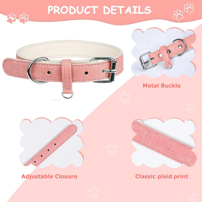 Pu Leather Dog Collar Adjustable Breathable