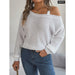 Off Shoulder Metal Buckle Sweater For Women