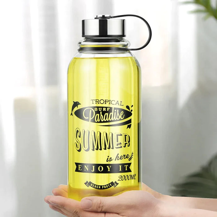 Glass Water Bottle For Outdoor Sports And Activities