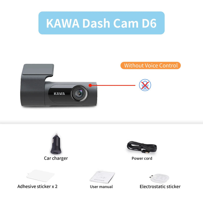 Kawa Car Dvr D6 Dash Camera 1440p Video Recorder With Voice