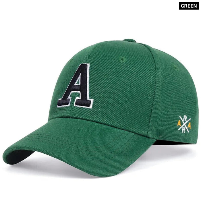 Adjustable Letter A Embroidered Baseball Cap / Hat For Spring / Autumn Outdoor Wear