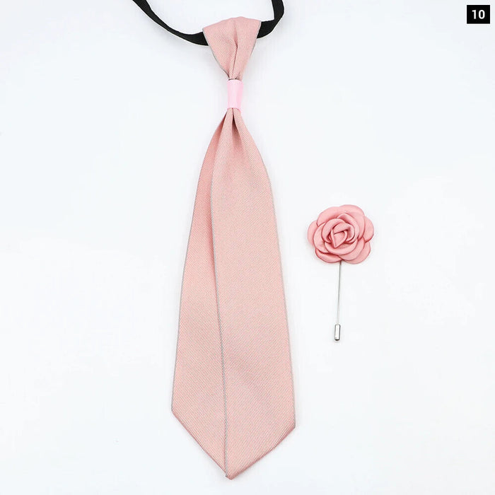 Handmade Ties And Flower Brooch Set And Elegant For Weddings And Business