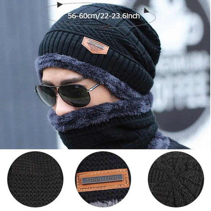 Winter Wool Scarf Caps Balaclava Mask For Men Women