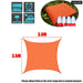 Waterproof 420d Orange Square Rectangle Shade Sail Garden