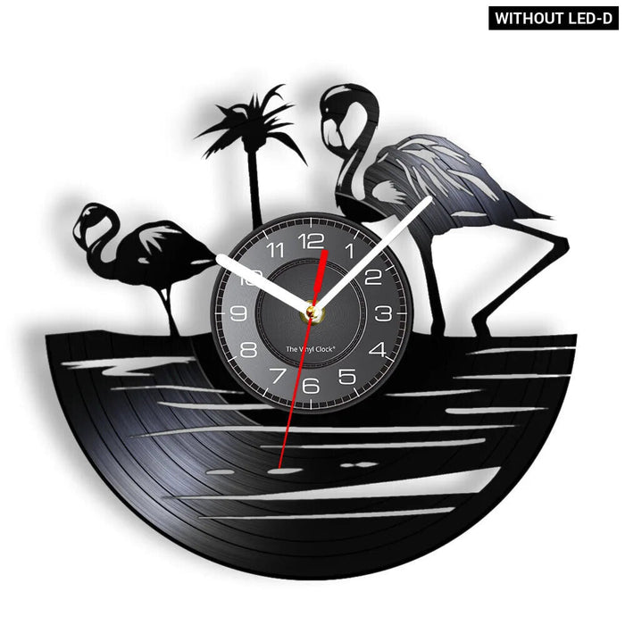 Flamingo Gramophone Record Wall Clock