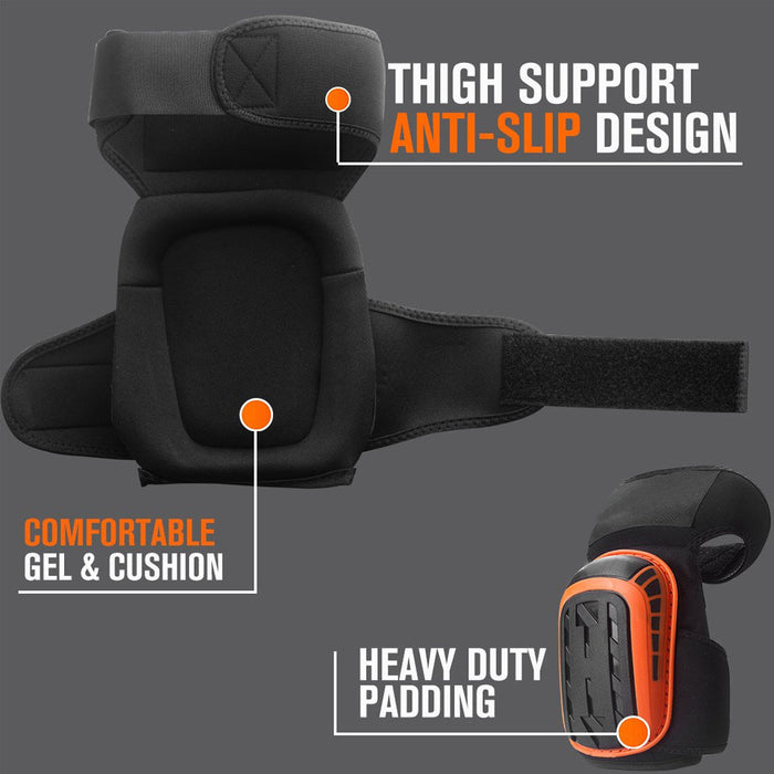 1 Pair Comfortable Stretchable Anti Slip Gel Knee Pads For Work Construction Cleaning Flooring