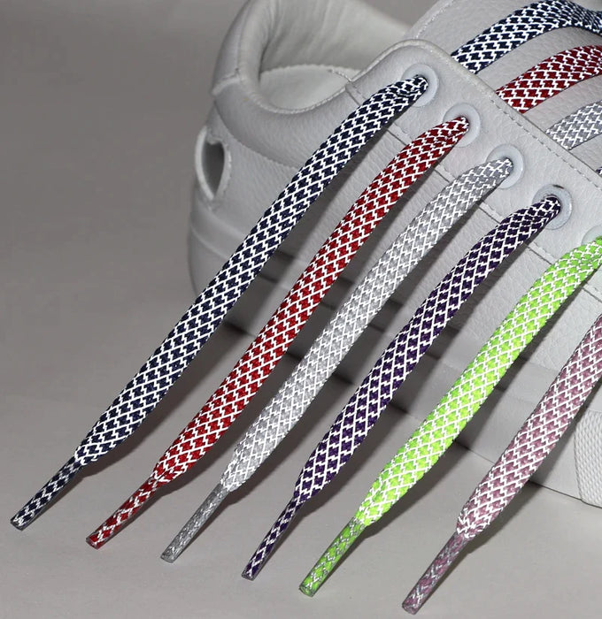 1Pair Reflective Flat Fluorescent Sneaker Sports Running Shoe Laces For Adults & Children