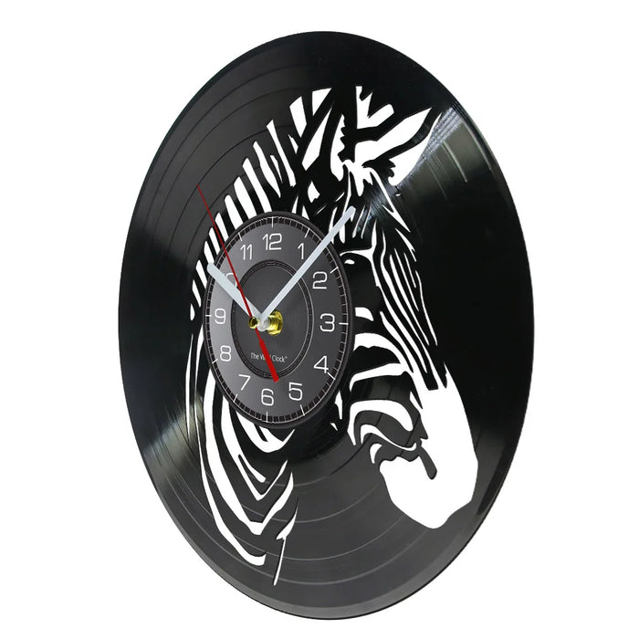 Retro Zebra Vinyl Wall Clock