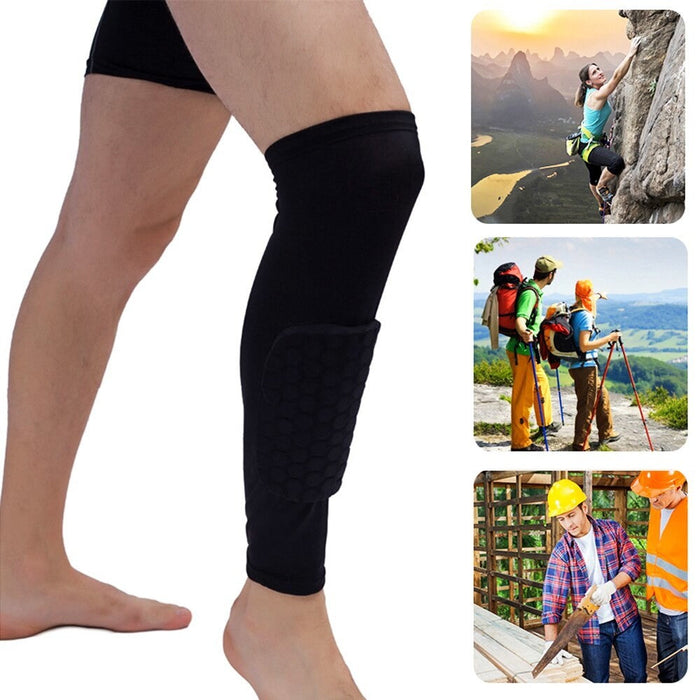 1 Piece Anti-collision Honeycomb Leg Shin Sleeve For Cycling Running Basketball