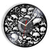 Vinyl Record Wall Clock With Skulls