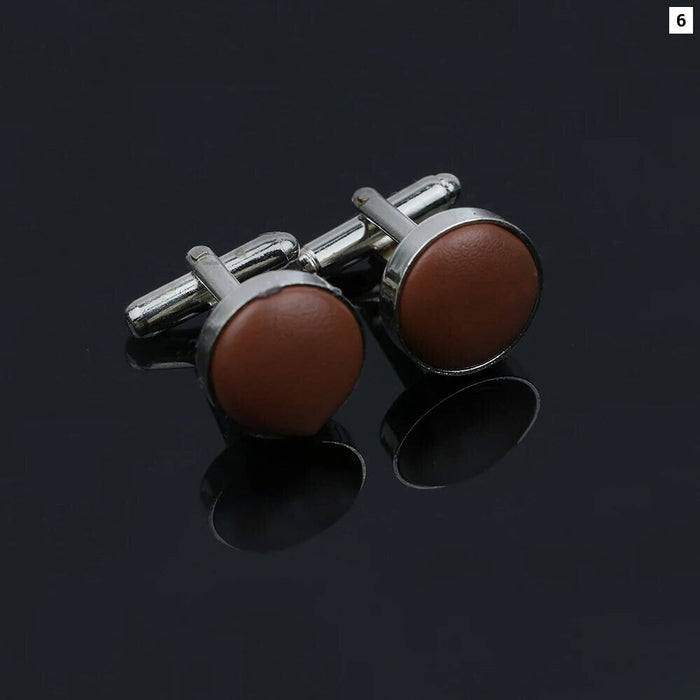 Solid Colour Cufflinks Mens Wedding Accessory