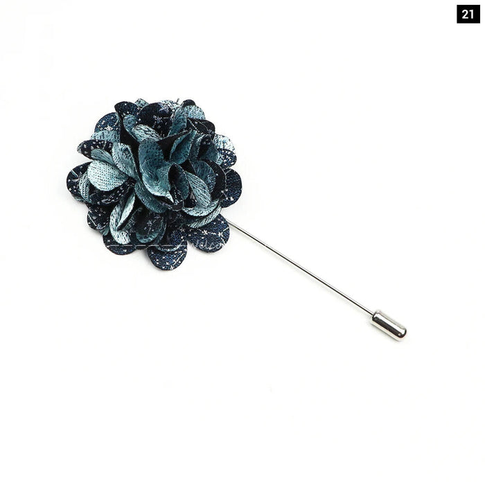 Handmade Romantic Flower Brooch Mens Wedding Suit Accessory