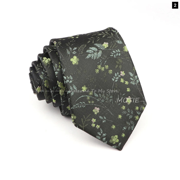 Blue Floral Jacquard Tie For Business Weddings And Daily Wear