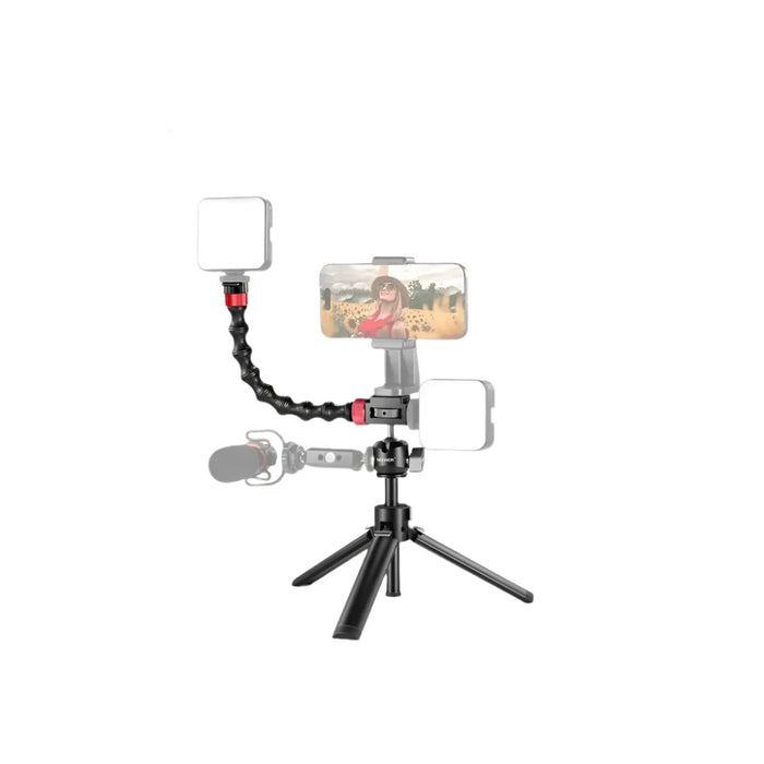 Flexible Mini Tripod With Dual Cold Shoes Ball Head Portable Vlogging Camera Stand