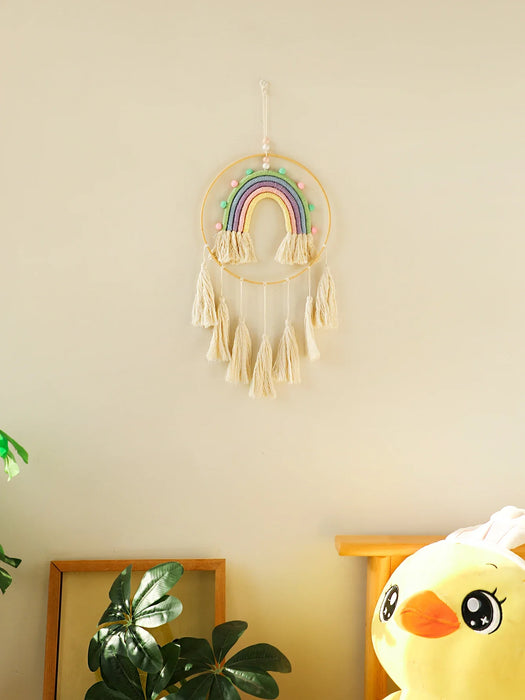 Boho Rainbow Macrame Wall Hanging For Home Decor