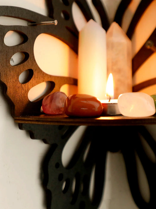 Boho Butterfly Corner Shelf For Home Decor