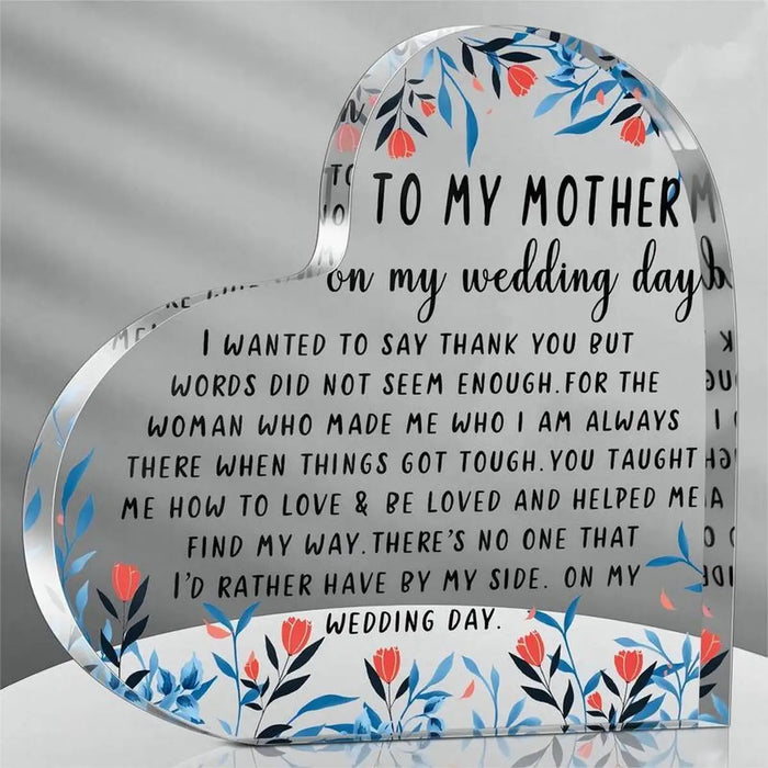 Daughter's Thank You For Being Mom Heart Keepsake