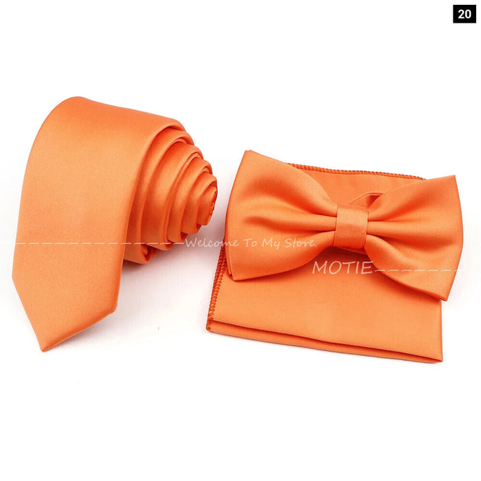 Colourful Bowtie Set Polyester For Mens Business And Wedding