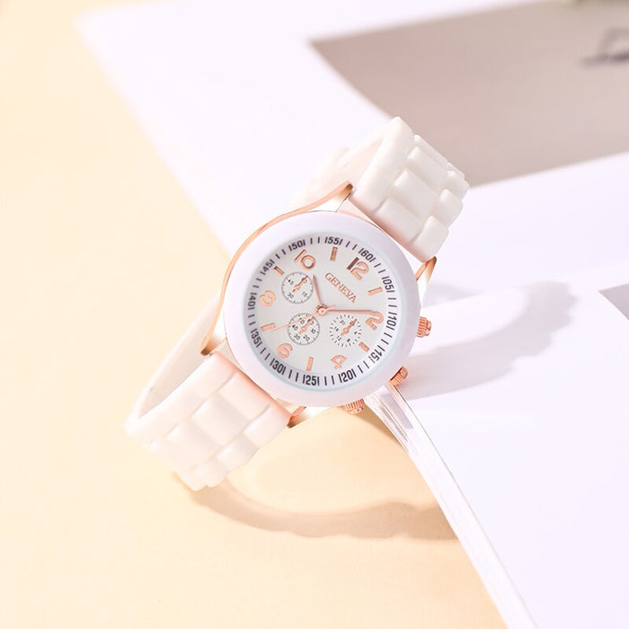 Fashion Women Watches White Silicone Jelly Quartz Watch Ladies Dress Wrist Watch S For Girls