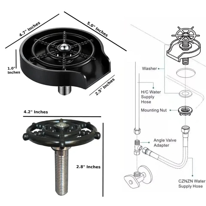 High Pressure Glass Cup Washer For Kitchen Sink