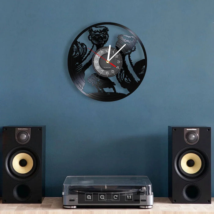 Ostrich Family Vinyl Record Wall Clock