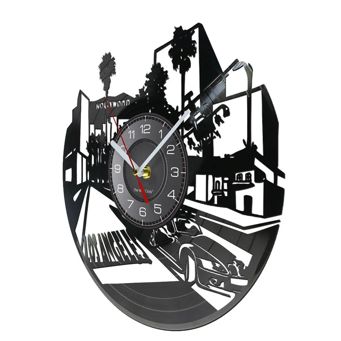 La Skyline Vinyl Record Clock