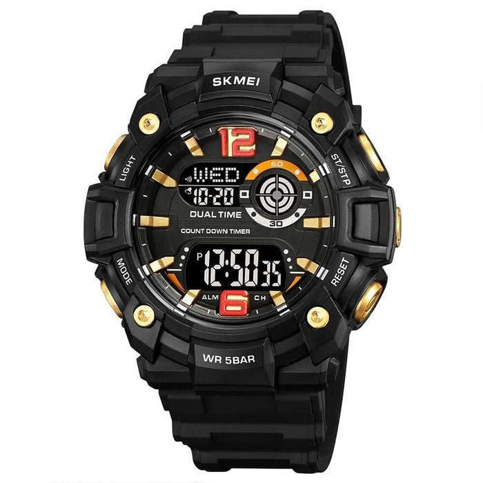 Men's TPU Band Band Digital Date Calendar Display 5ATM 50M Water Resistant Wristwatch