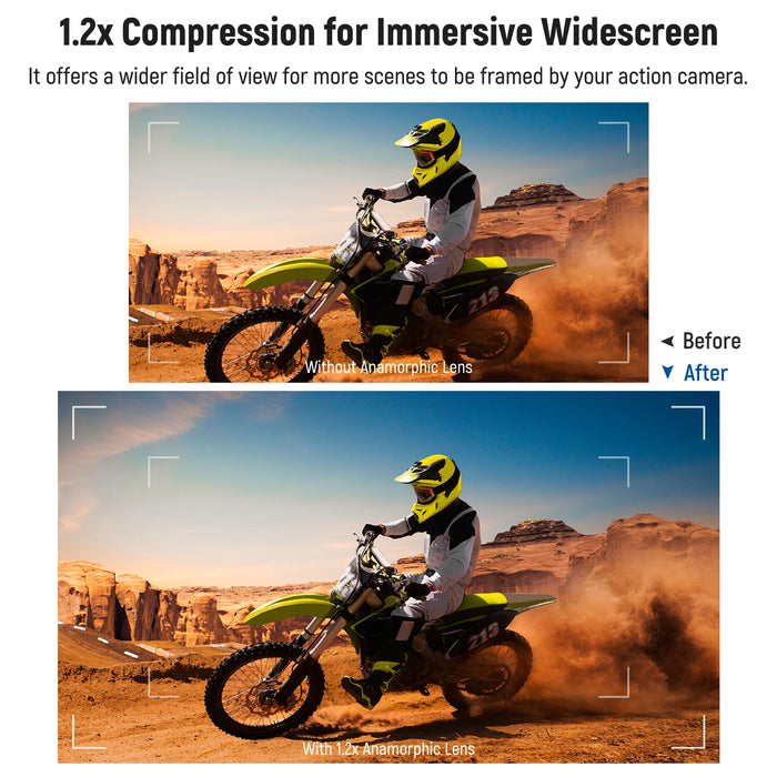 1.2X Anamorphic Lens For Hero 12 11 10 9 Widescreen Cinematic Effect With Blue Flare & Anti Reflection