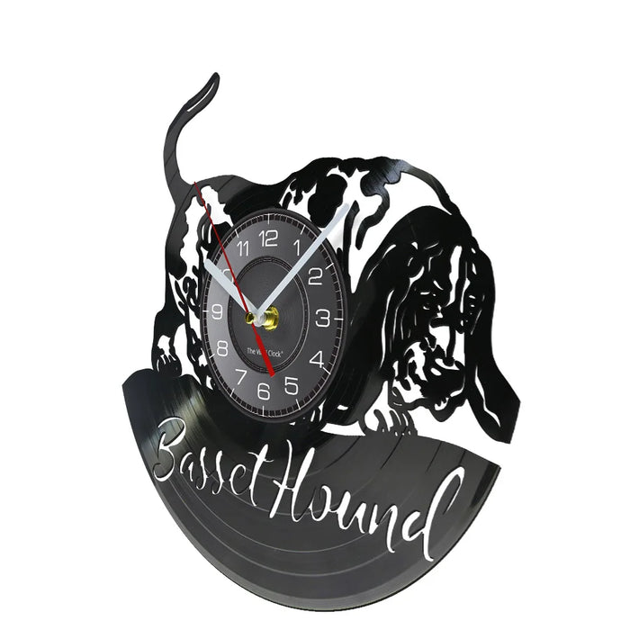 Basset Hound Vinyl Record Clock