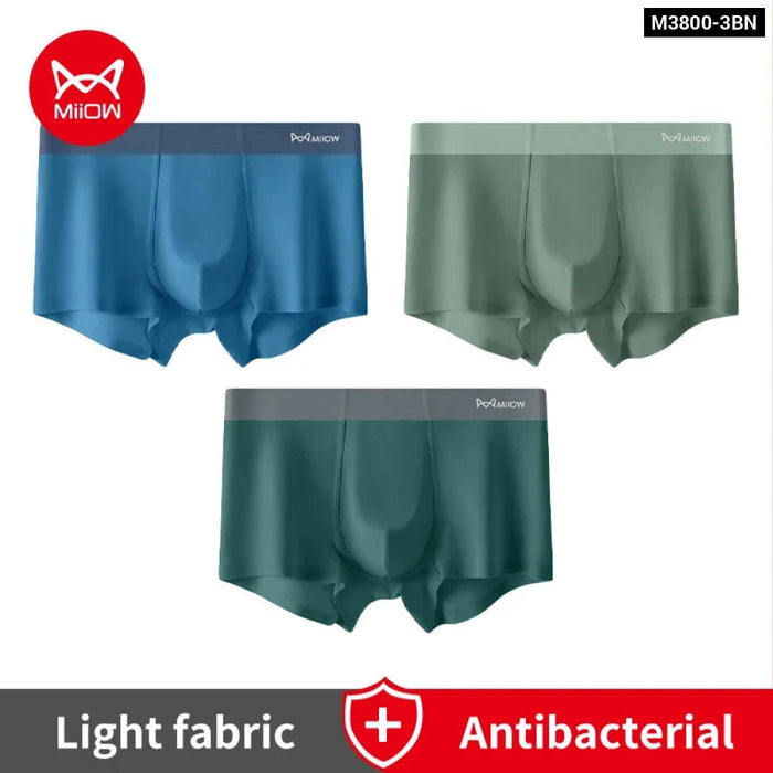 3 Piece Mens Antibacterial Boxer Shorts