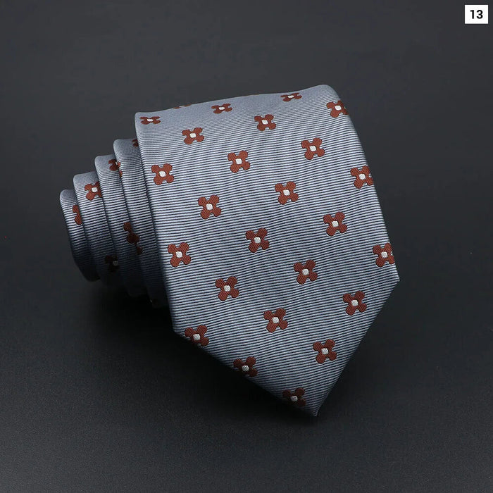 Mens Striped Tie 7Cm Luxury Jacquard Necktie For Business Wedding And Daily Wear