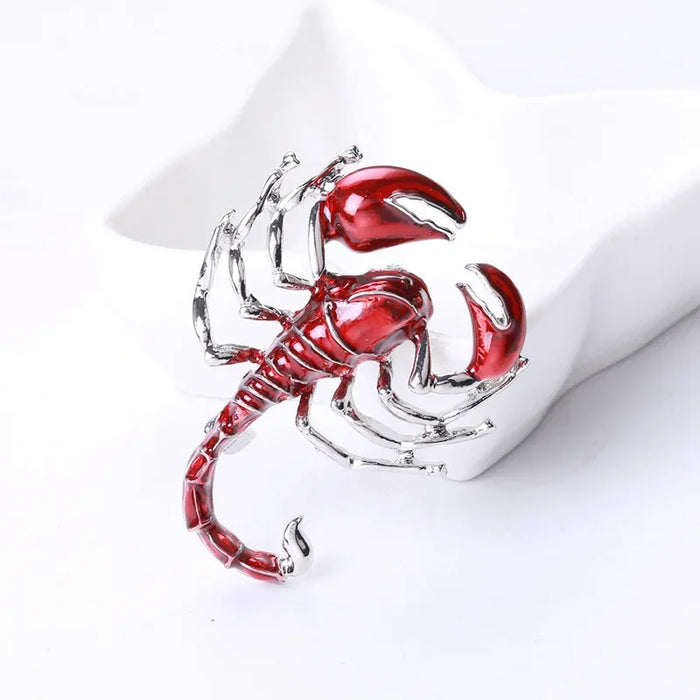 Scorpion Lapel Pin Enamel Golden Silver Brooch For Men Women