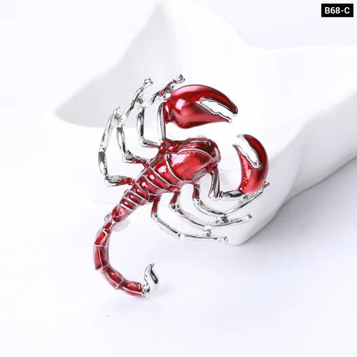 Scorpion Lapel Pin Enamel Golden Silver Brooch For Men Women