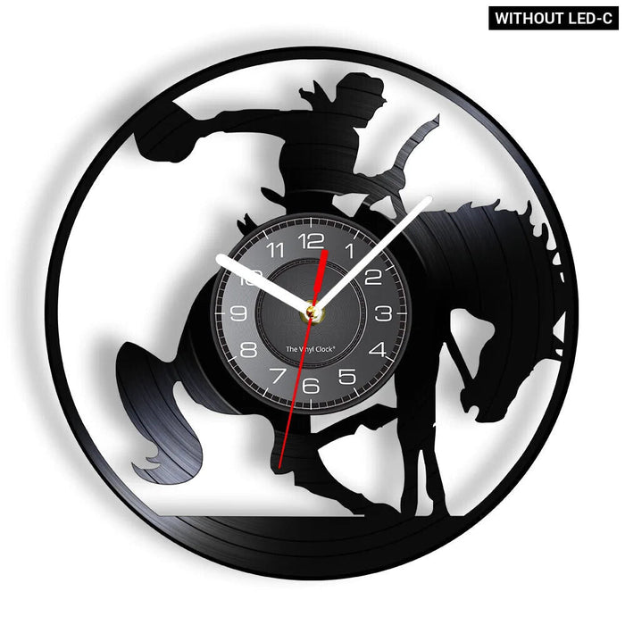 Western Horse Vinyl Record Wall Clock