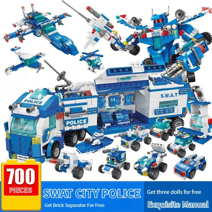 700 Pieces Police Car Building Blocks