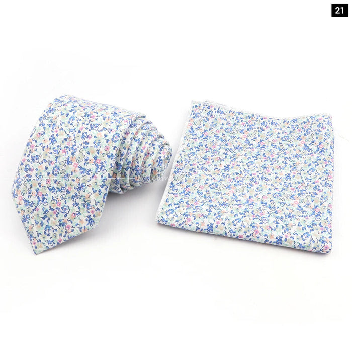 Floral Cotton Tie Set For Parties And Daily Wear