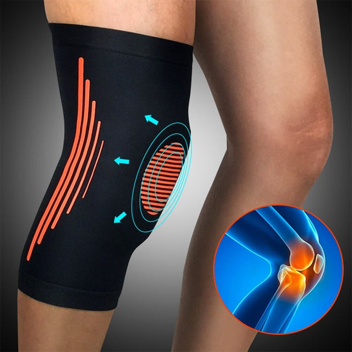 2Pcs Elastic Sports Compression Knee Brace for Running Basketball Weightlifting