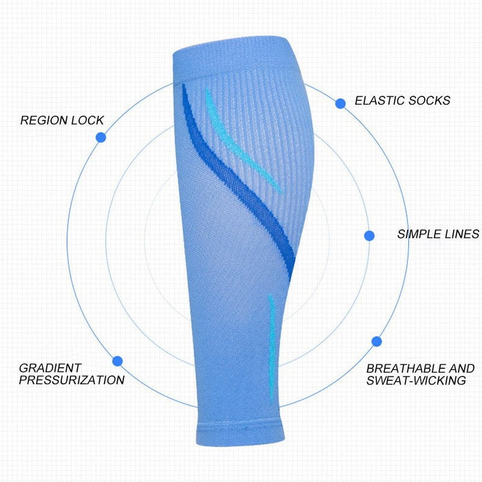 1Pair UV Protection Sports Leg Calf Compression Sleeves For Running Basketball Football