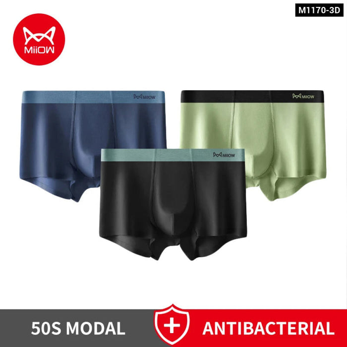 3 Piece Antibacterial Modal Mens Boxers