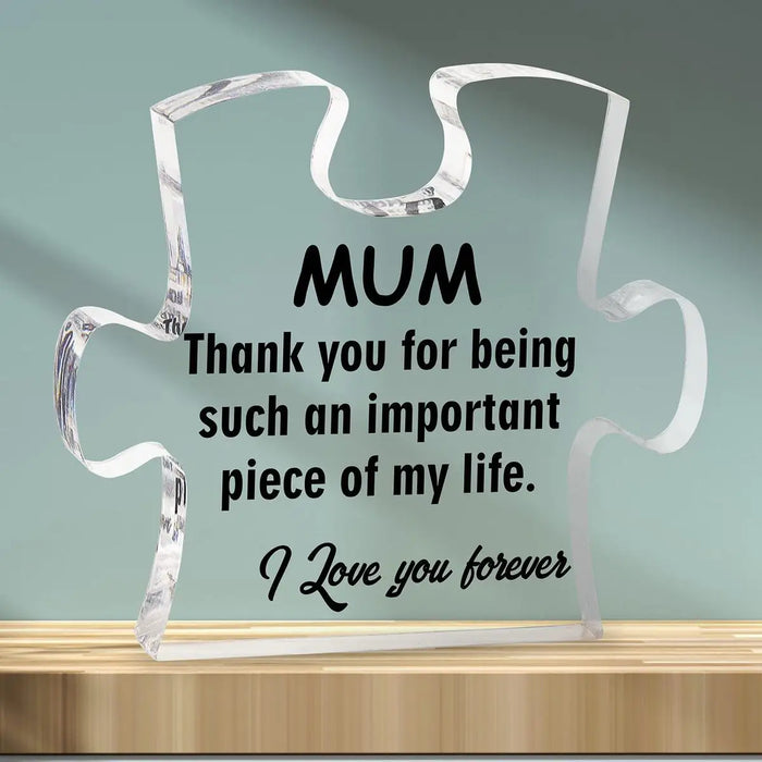 Acrylic Puzzle Shaped Mum Gifts For Christmas Mother's Day Or Birthday