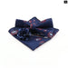 Blue Paisley Bowtie Set Polyester Skinny Pocket Square