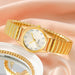 6pcs Set Womens Fashion Quartz Watch Female Clock Elastic