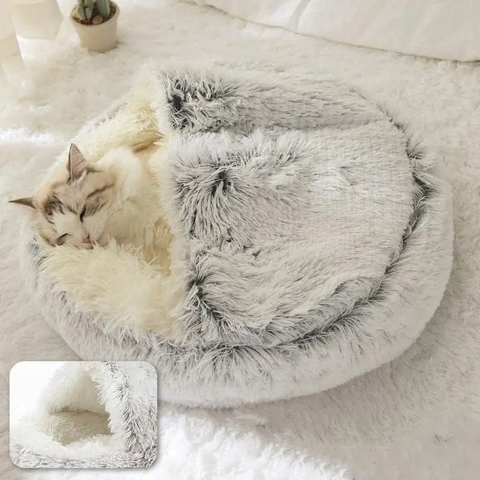 Cozy Round Pet Bed With Cover