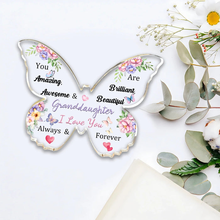 Acrylic Butterfly Plaque Perfect Gift For Granddaughter's Birthday Or Christmas