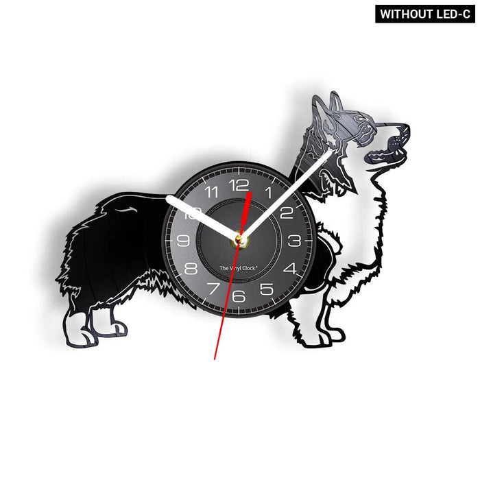 Cardigan Corgi Vinyl Record Wall Clock