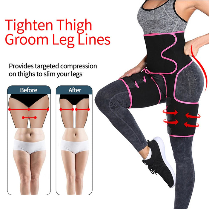 3-in-1 Waist and Thigh Trimmer Support Belt Hip Raise Shapewear for Women