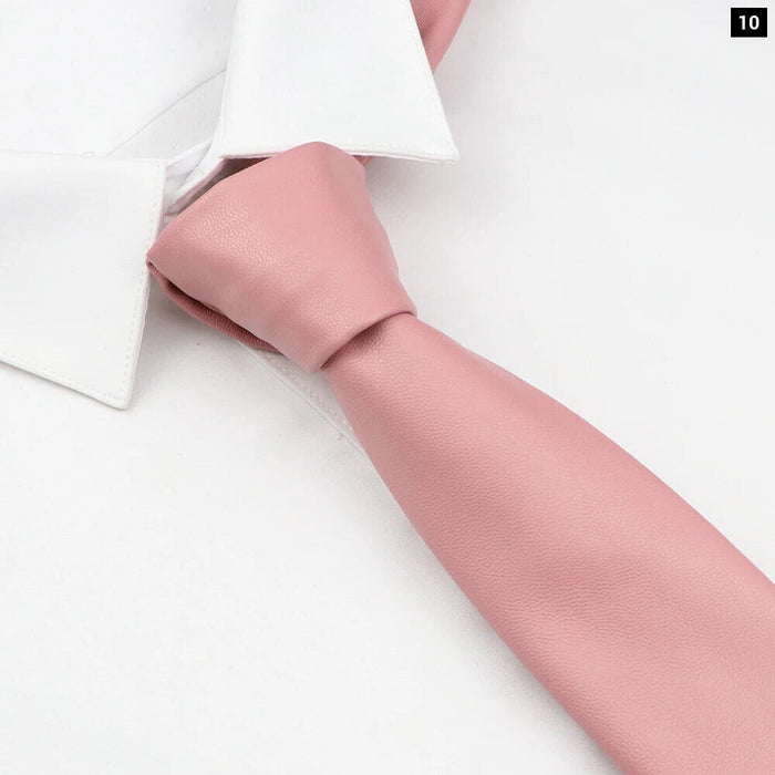 Colourful Pu Leather Ties For Men Weddings And Business