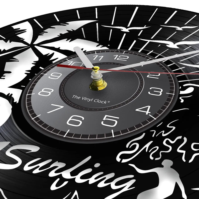 Surfing Vinyl Record Wall Clock