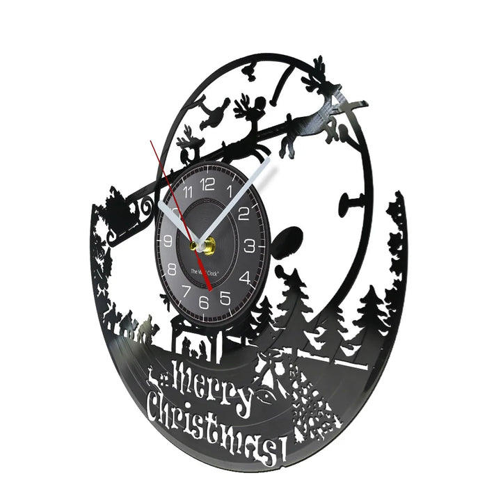 Christmas Santa Vinyl Record Wall Clock