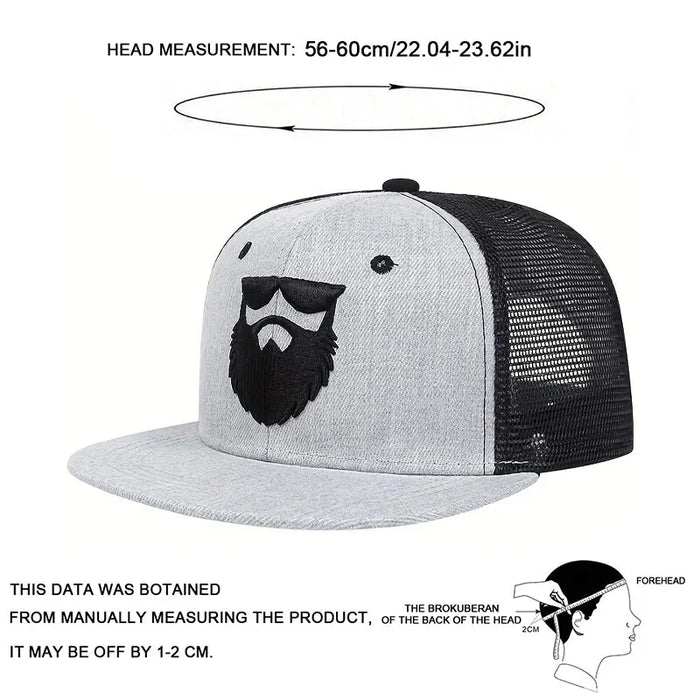 Adjustable Beard Embroidery Baseball Cap / Hat